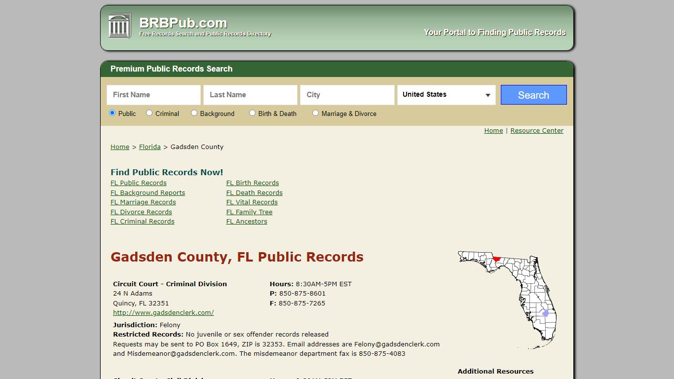 Gadsden County Public Records | Search Florida Government Databases